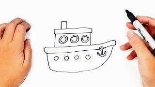 How to draw a Boat for Kids  Boat Easy Draw Tutorial