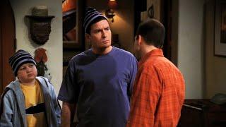 Charlie Harper and Jake Harper wears a beanie  Two and a Half Men