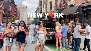 4KNYC WalkLabor Day Weekend in SoHo New York City  Fish Cheeks & Prince St Pizza  Aug 2024