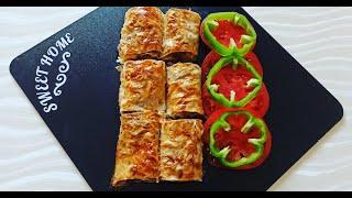 Sadece Lavas ve Qiyme ile Lezzetli ve Doyumlu Qelyanalti. Ən Sadə Ətli Börək. Kıymalı Börek.