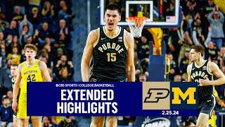 No. 3 Purdue at Michigan College Basketball Extended Highlights I CBS Sports