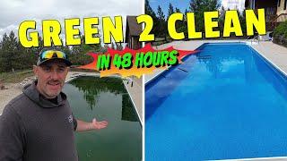 How to Clean a Green Pool Fast Cleaning Pool Cloudy Pool Cleaning Satisfying Pool Cleaning