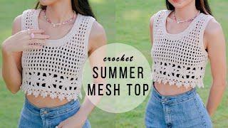 Crochet Summer Mesh Top Tutorial  Crochet Mesh Vest  Chenda DIY