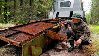 ТАЙГА БРОШЕННЫЕ НАХОДКИ ВОЕННЫЙ ПРИЦЕП. ПРОВЕРИЛ ЛАГ-ПУНКТ БЕШЕНЫЙ ЖОР РЫБЫ НА ТАЕЖНОЙ РЕКЕ