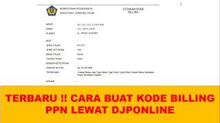 cara buat kode billing ppn tampilan terbaru