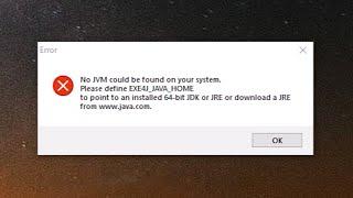 How to Fix No JVM could be found on your system Error in Windows