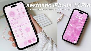 HOW TO MAKE YOUR PHONE AESTHETIC customize with me Pinterest girl aesthetic iPhone 14 Pro 