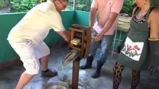 Extracting Sugar Cane Juice for Rum Drink Cuba 2016