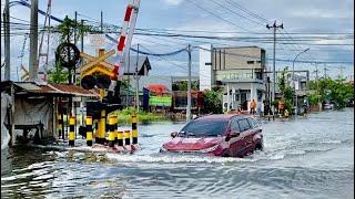 Rawan Banjir Perlintasan KA Kaligawe Kota Semarang Jawa Tengah 2023