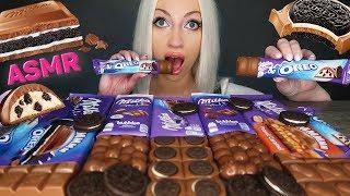 ASMR Milka Chocolate Party  Oreo OREO MILKA CHOCOLATE MUKBANG 먹방 ASMR Crunchy Eating Sounds