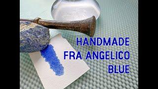 Making the most blue natural pigment out of lapis lazuli into handmade watercolor paint