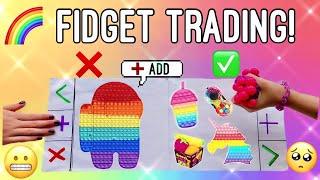 RAINBOW Fidget Trading With my Sister  *WHO GOT SCAMMED?*  #FidgetTrading