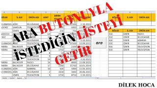 EXCEL GELİŞMİŞ FİLTRE  MAKRO İLE BUTONA ATAYARAK LİSTELEME