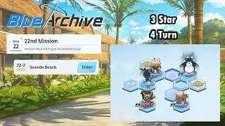 Blue Archive Global - Story Stage Normal 22-2 3 Star & 4 Turn Clear