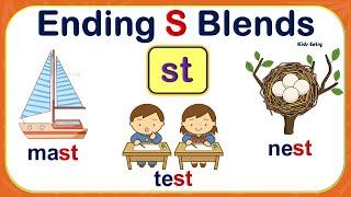 Ending Consonant Blends st for UKG Ending Blends st  Phonic Blends s blends st words -Kids Entry