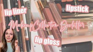 Decluttering My Makeup Collection All My Lip Products Lipstick Lip Liner Lip Gloss Declutter 