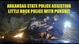 STOLEN VEHICLE PURSUIT Nissan Versa Arkansas State Police assist with PIT  TVI Maneuver #chase