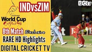 INDIA vs ZIMBABWE  8th Match  Cricket World Cup 1999  Rare HD Highlights  New HD Video