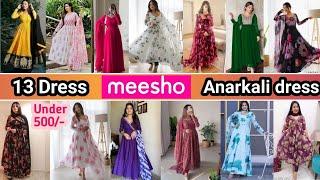 *Huge* Meesho party wear Anarkali dress haul under 500-  DIWALI outfit 🪔 Honest review 