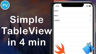 Table View in 4 minutes Swift 5.1.2  Xcode 11.2.1