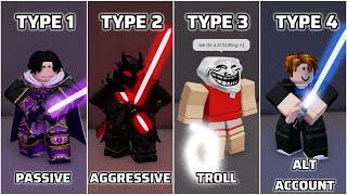 Types of players in Saber Showdown - Roblox