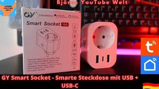 GY Smart Home Steckdose mit USB und USB-C Smart Wifi Socket  Tuya Alexa Google Home Powermeter