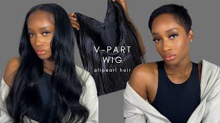 Quick Natural V-part Wig Install On Short Hair Ft. Alipearl hair