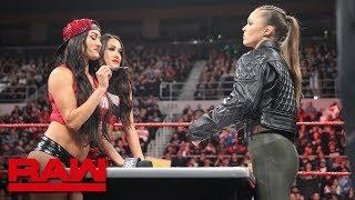 Ronda Rousey & Nikki Bella come face-to-face for Womens Title Contract Signing Raw Oct. 22 2018
