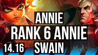 ANNIE vs SWAIN MID  Rank 6 Annie 711 Dominating  BR Master  14.16