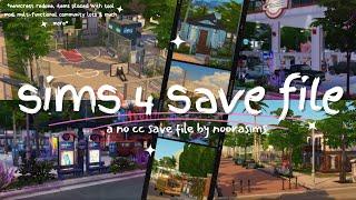 my sims 4 save file overview with NO CC multifunctional community lots realism & drama