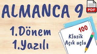 Almanca 9. Sınıf 1. Dönem 1. Yazılı Soruları Klasik Almanca yazılıya hazırlık PDF 2023 2024