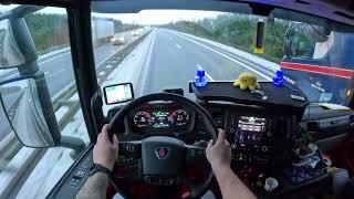 POV Truck Driving  Scania R500 Danmark Highway ASMR 4k New Gopro