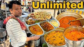 Unlimited सब्जी Thali in only 50- ₹ Only । Gwalior street Food India