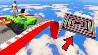 SHINCHAN AND FRANKLIN TRIED THE IMPOSSIBLE SQUARE SPIRAL LOOP ROAD PARKOUR CHALLENGE GTA 5