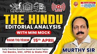 The Hindu Editorial Analysis  14th April 2024  English vocab Grammar Reading Skills  Murthy sir