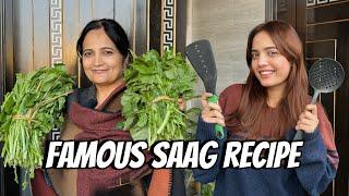 Mama ki Famous Saag Recipe Cooking karty huwe ungli cutt gaye