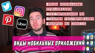 Виды мобильных приложений.  Тестирование мобильных приложений.  Теория тестирования ПО