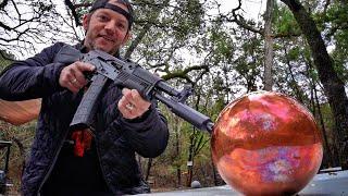 AK-105 vs $3000 Solid Copper Ball