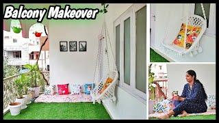 Extreme Balcony Makeover in Budget  Minimalist Balcony Makeover  Aesthetic Balcony Bakeover