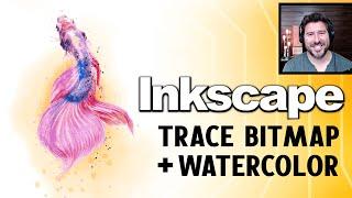 Inkscape Trace Bitmap Tutorial Multiple Color Scans  Watercolor Effect  Spray Tool Clone vs. Copy