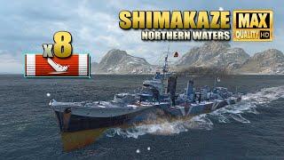 Destroyer Shimakaze 8 ships destroyed in no time - World of Warships