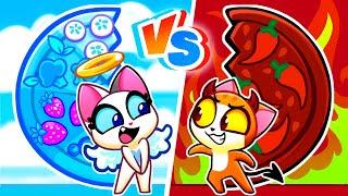  Angel VS Demon Pizza Challenge for Kids by Purr-Purr 