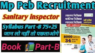 Mp Peb Sanitary Inspector Recruitment Syllabus Part- B 75+25 Sanitary inspector book Mp Peb