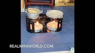 Real cooking miniature doll house mini candle stove