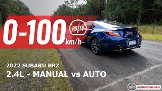 2022 Subaru BRZ manual vs auto 0-100kmh & engine sound