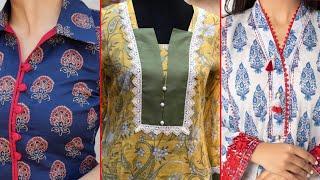 very creative and stylish kurti Neck Designs