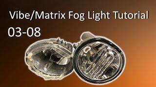 03-08 Pontiac Vibe Toyota Matrix Fog Light housing assembly replacement Tutorial