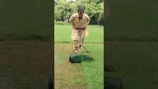 Grass cutting with manual machine