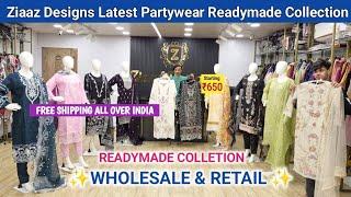 ziaaz Designs Latest Partywear Readymade Collection  trending neck design kurti  wholesale   shop