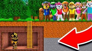 BASE SECRETA VS APOCALIPSIS DE PAW PATROL HUMANOS EN MINECRAFT 